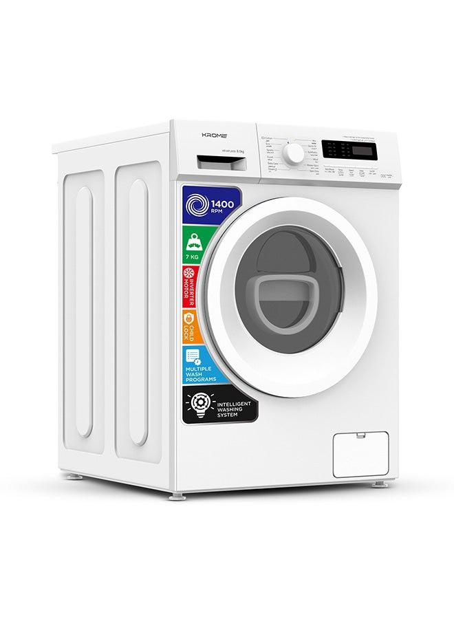 Krome KR-WFL70SI 7KG Front Load Fully Automatic Washing Machine – 1400 RPM BLDC Inverter Motor | White
