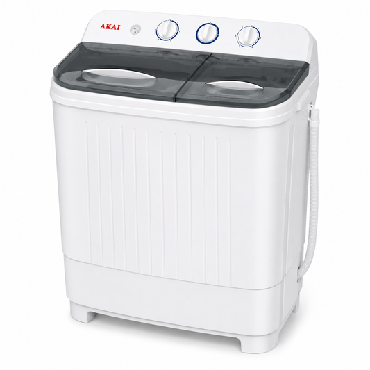 AKAI WMMA-XTT51W 5KG Twin Tub Semi-Automatic Top Load Washing Machine, White