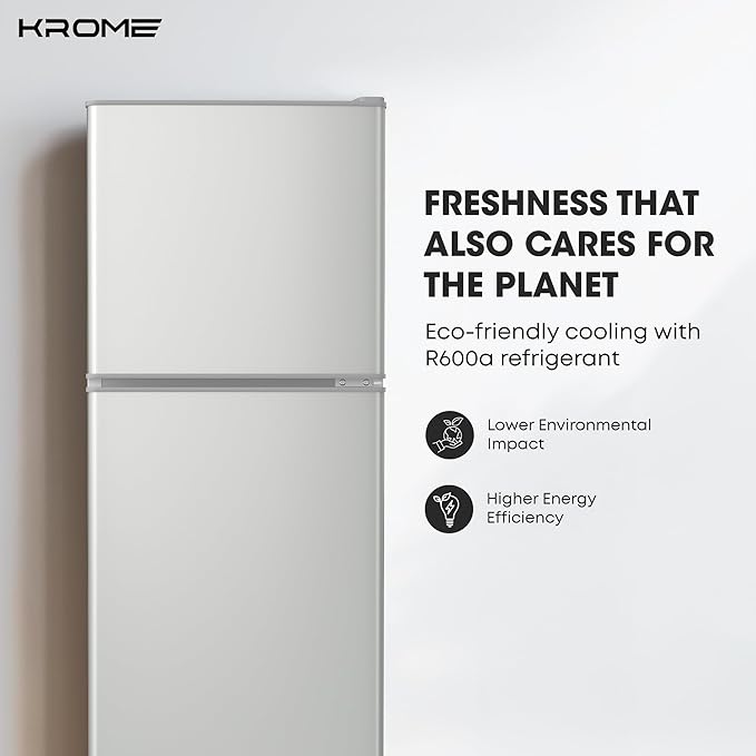 Krome  Double Door Refrigerator KR-RDC180IH with Multi Air Flow & Tempered Glass Shelves