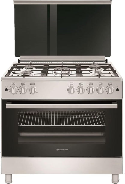 Westpoint WCE-9060HDFS 90x60cm 5 Burner Gas Cooker | Gas Oven & Grill | Full Safety | Stainless Steel