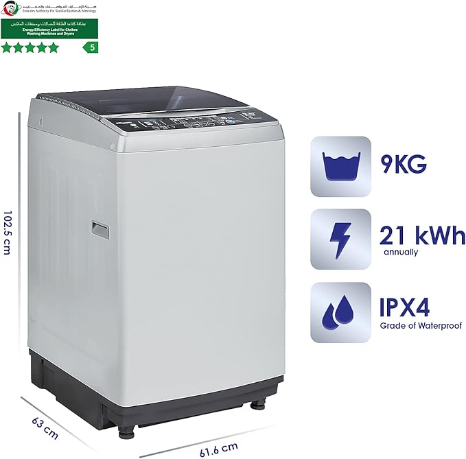 Super General SGW920NS Top Load Washing Machine 9KG – Fully Automatic Washer with LED Display