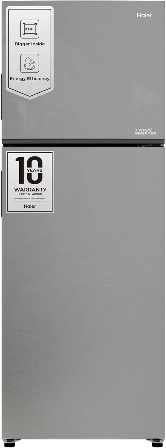 Haier Refrigerator – HRF-388NS | 388L No Frost Double Door Refrigerator | Elegant Silver Finish