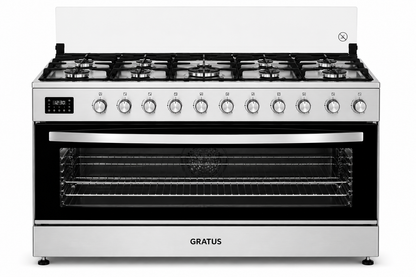 GRATUS 90x60 Full Gas Cooker FCR905KTSS1 | 5 Burner Gas Range with Turbo Fan, Rotisserie & Large Oven Capacity
