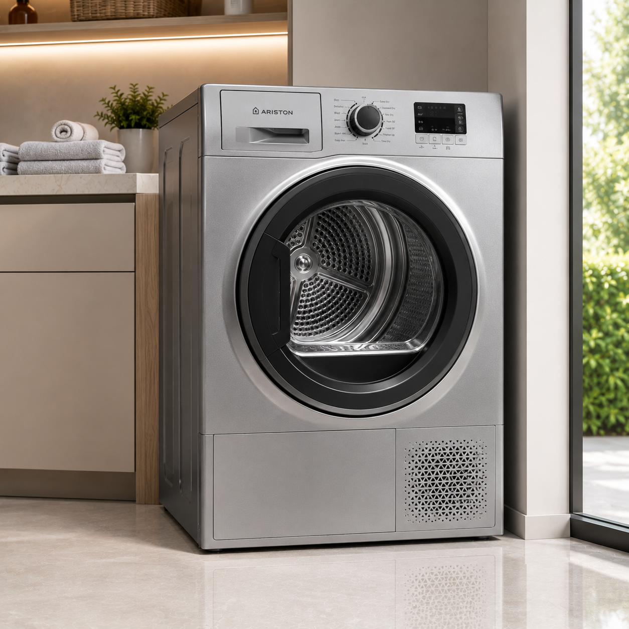 ARISTON Condenser Dryer 8KG ARDC082SMME – Efficient Sensor Drying with 15 Programs