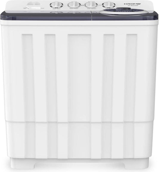 Krome KR-WSA200K 20KG Twin Tub Semi-Automatic Washing Machine – Heavy Duty Top Load Washer with 10KG Spin Dryer