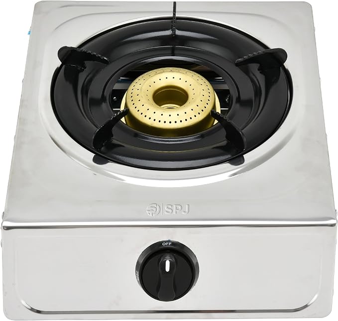 SPJ Gas Stove 1 Burner TTSSX1001 | Stainless Steel | Auto Ignition | Iron Beehive Burner