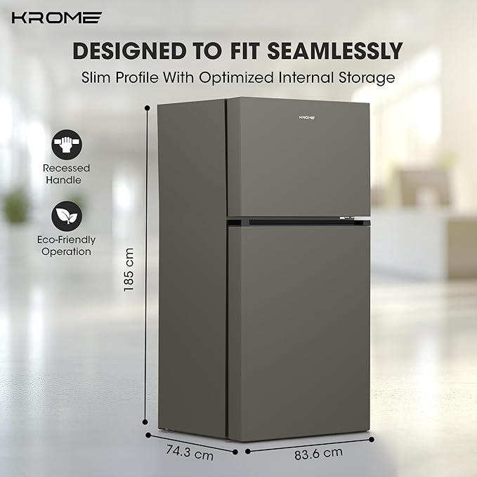 Krome 800L Double Door Inverter Refrigerator with Total No Frost & 360° Swing Flow Cooling | KR-RFF800TI | UAE