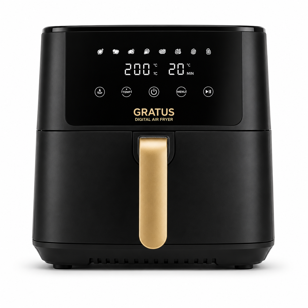 GRATUS Digital 12L Air Fryer 1800W GRA650DTTB | LED Touch Display | 8 Preset Cooking Modes | Rotisserie & Dehydrator