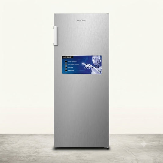 KROME Upright Freezer 220L KR-UF220IM – Single Door Inox Upright Freezer | Electronic Touch Control