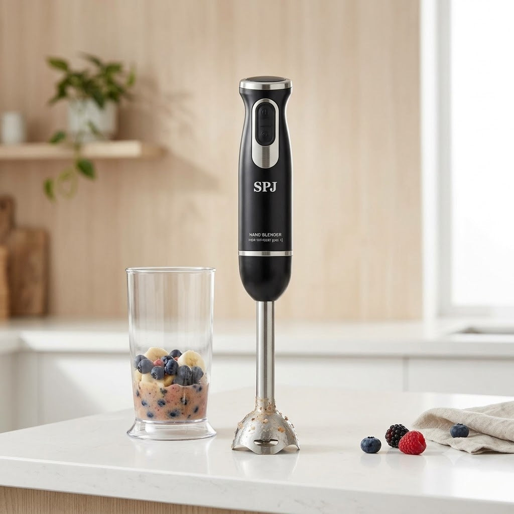 SPJ Hand Blender HBX-WT400W | 400W | 2-Speed | Stainless Steel Blade | 700ml Mixing Cup