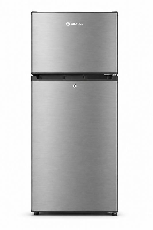 GRATUS 111L Single Door Refrigerator GRFDD111HCX1 | Inox Finish | Compact Direct Cool Fridge with Separate Chiller