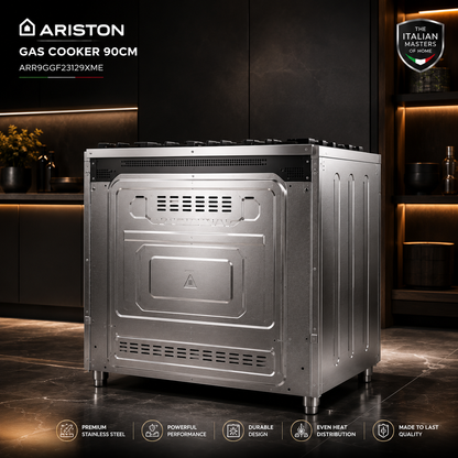 ARISTON ARR9GGF23129XME 90CM Gas Cooker with Air Fryer – Professional Cooking Performance for Modern Kitchens