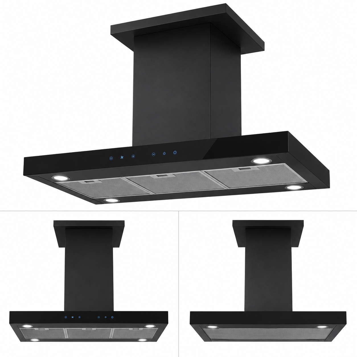 Baumatic Island Cooker Hood 90cm BMECH9WTBL – Premium Ceiling Mounted Kitchen Chimney Hood