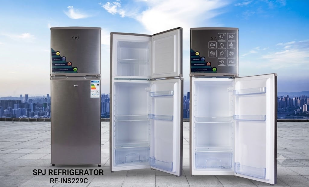 SPJ Top Mount Refrigerator RF-INS229C | 165L Net Capacity | Frost Free | Inverter Compressor | Inox Finish