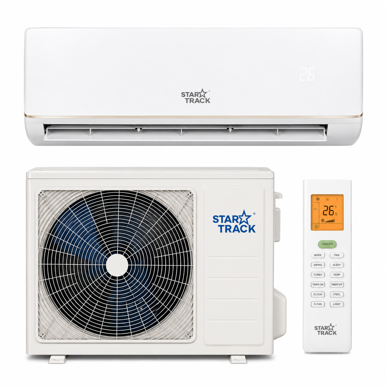 STAR TRACK Split Air Conditioner 1.5 Ton ST-18000BTU-P4A20 T3 | 18,000 BTU | T3 Rotary Compressor | R410A