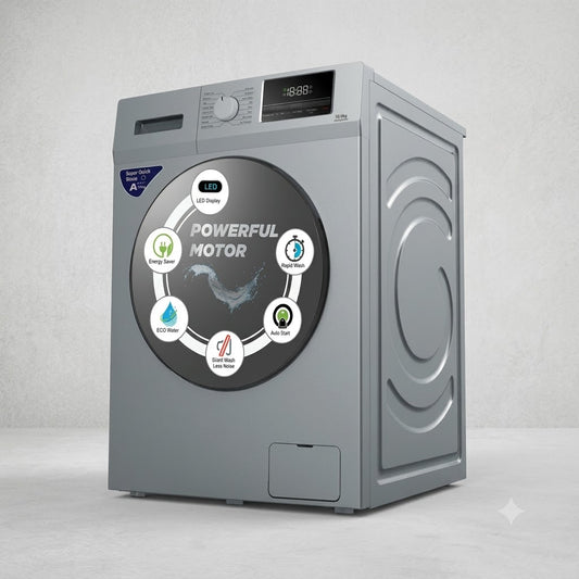 SPJ Front Load Fully Automatic Washing Machine 8KG FLGRU-8FAM | 1200 RPM | LED Display | 16 Wash Programs