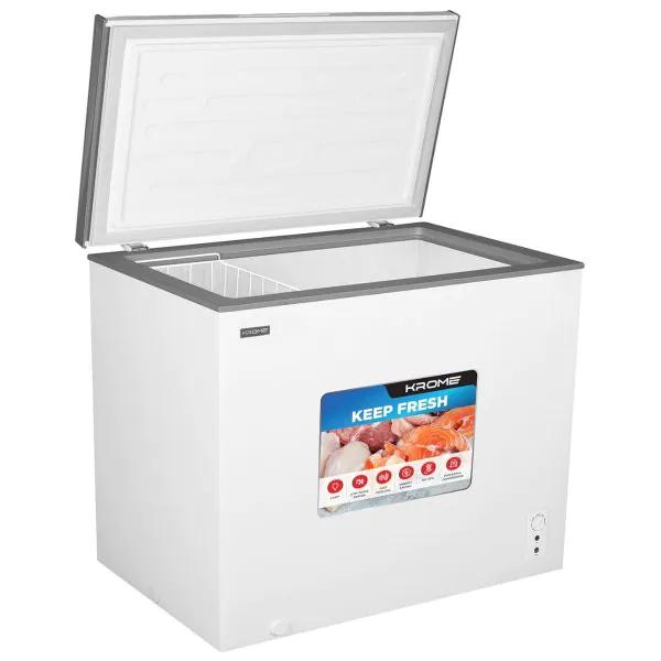 KROME Chest Freezer 300L KR-CF325R – Single Door Deep Freezer with R600a Refrigerant & Removable Basket