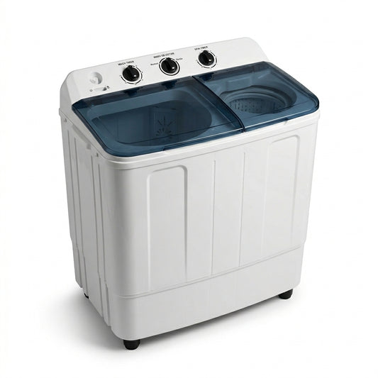 AKAI Twin Tub Washing Machine 6KG WMMA-XTT62W – Semi Automatic | Twin Tub Design | Spin Dryer | Compact Laundry Solution | White