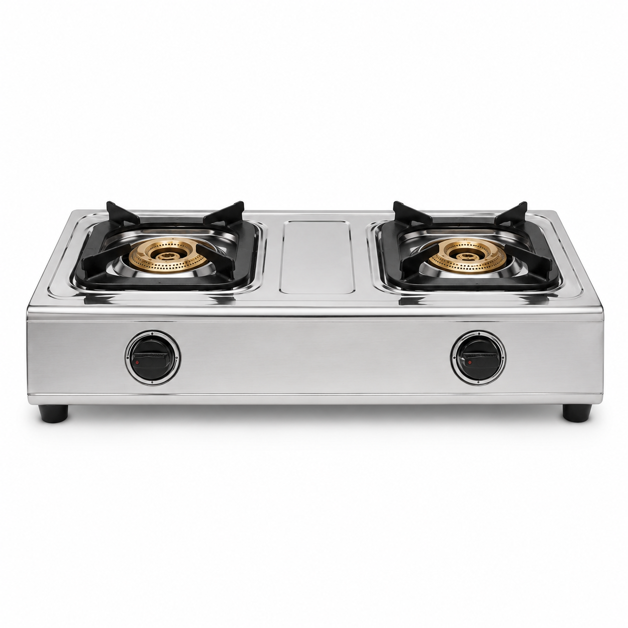 Nobel 2 Burner Heavy Duty Gas Stove NGT2020HD | Auto Ignition | Cast Iron | Silver | UAE