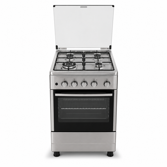Nobel 50×50cm Gas Cooker NGC5000S | 4 Gas Burners | Gas Oven & Grill | Stainless Steel | UAE