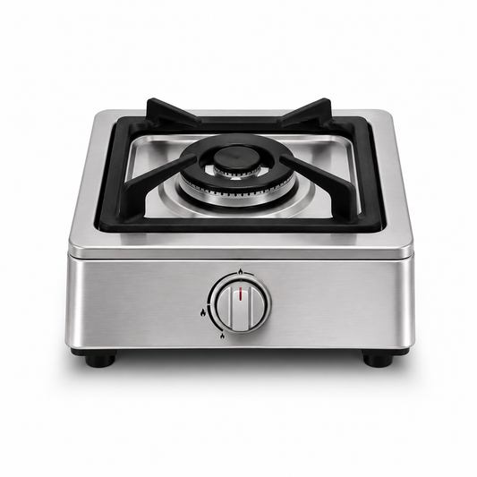 Nobel Single Burner Gas Stove NGT1010HDI | Heavy-Duty Cast Iron | Auto Ignition | Stainless Steel | UAE
