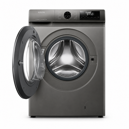 Kelon 8KG Front Load Washing Machine KWFQP8012T/S | Inverter Motor | Steam Wash | 1200 RPM
