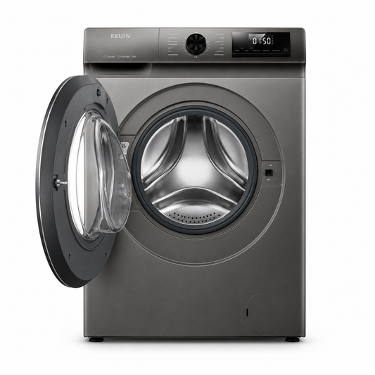 Kelon 8KG Front Load Washing Machine KWFQP8012T/S | Inverter Motor | Steam Wash | 1200 RPM