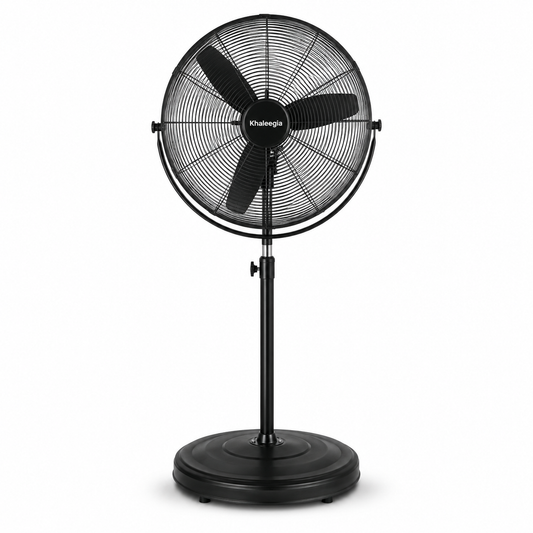 Khaleegia KPF-24 Heavy Duty 24 Inch Stand Fan | 150W Industrial Pedestal Fan with 6600 CFM Airflow