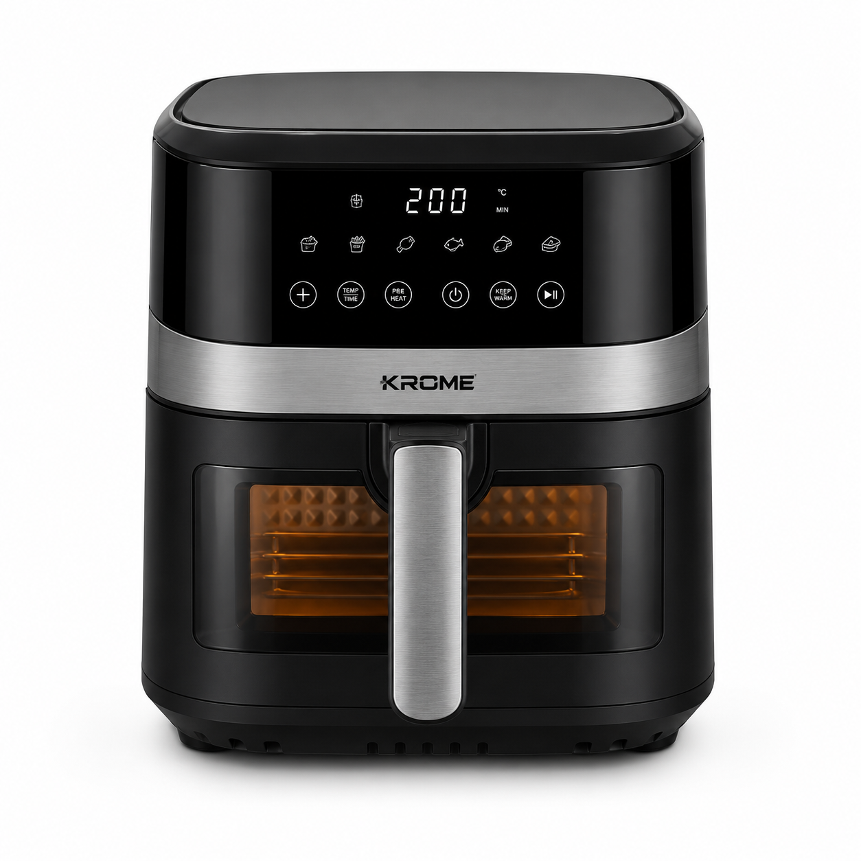 Krome KR-AF42DD 4.2L Digital Air Fryer | Touch Control, 8 Preset Menus & Viewing Window