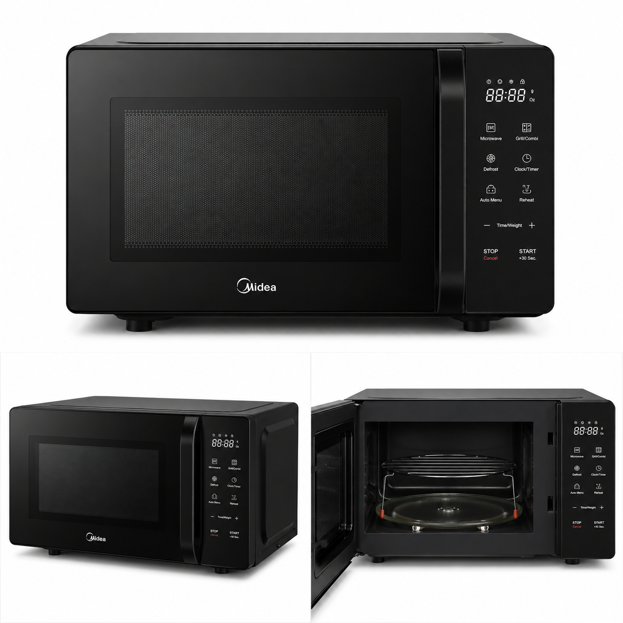 Midea 42L Microwave Oven with Grill EM142A2MI | 900W | Digital Touch Control | Black | UAE