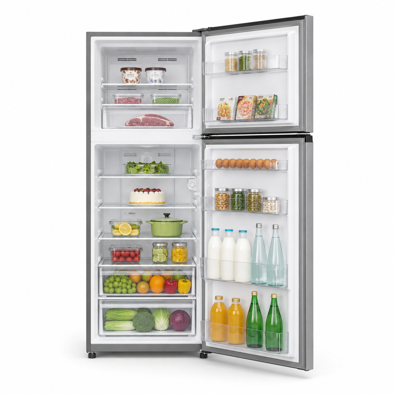 Midea 580L Double Door Refrigerator MDRT580MTE46D | No Frost | Multi Air Flow | Electronic Control | Silver | UAE