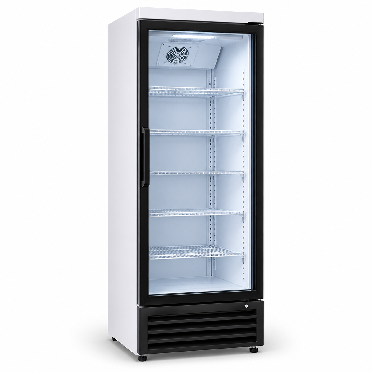 Midea HS411S 309L Commercial Chiller Showcase | Glass Door Beverage Display Refrigerator | UAE