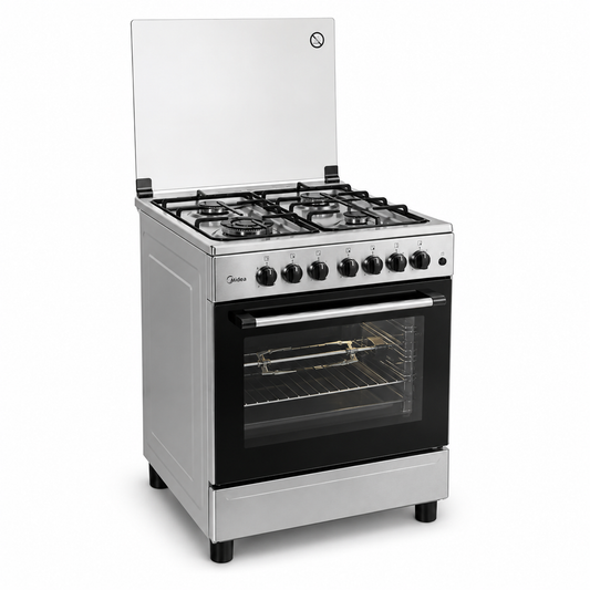 Midea 60×60cm 4 Burner Gas Cooker BME62058FFD-D | Full Gas Oven with Rotisserie & Flame Failure Safety | UAE