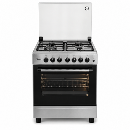Midea 60×60cm 4 Burner Gas Cooker BME62058FFD-D | Full Gas Oven with Rotisserie & Flame Failure Safety | UAE