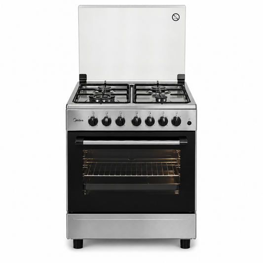 Midea 60×60cm 4 Burner Gas Cooker BME62058FFD-D | Full Gas Oven with Rotisserie & Flame Failure Safety | UAE