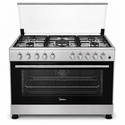 Midea 90×60cm Gas Cooker with Convection Fan MFO-MG36LE | 5 Burners | 130L Oven | XpressGrill | UAE