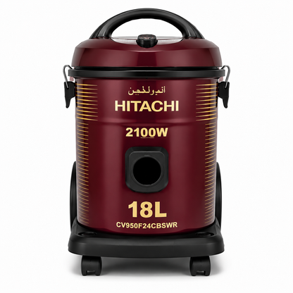 Hitachi Drum Vacuum Cleaner 2100W 18L Wine Red CV950F24CBSWR | Powerful Suction & Blower Function