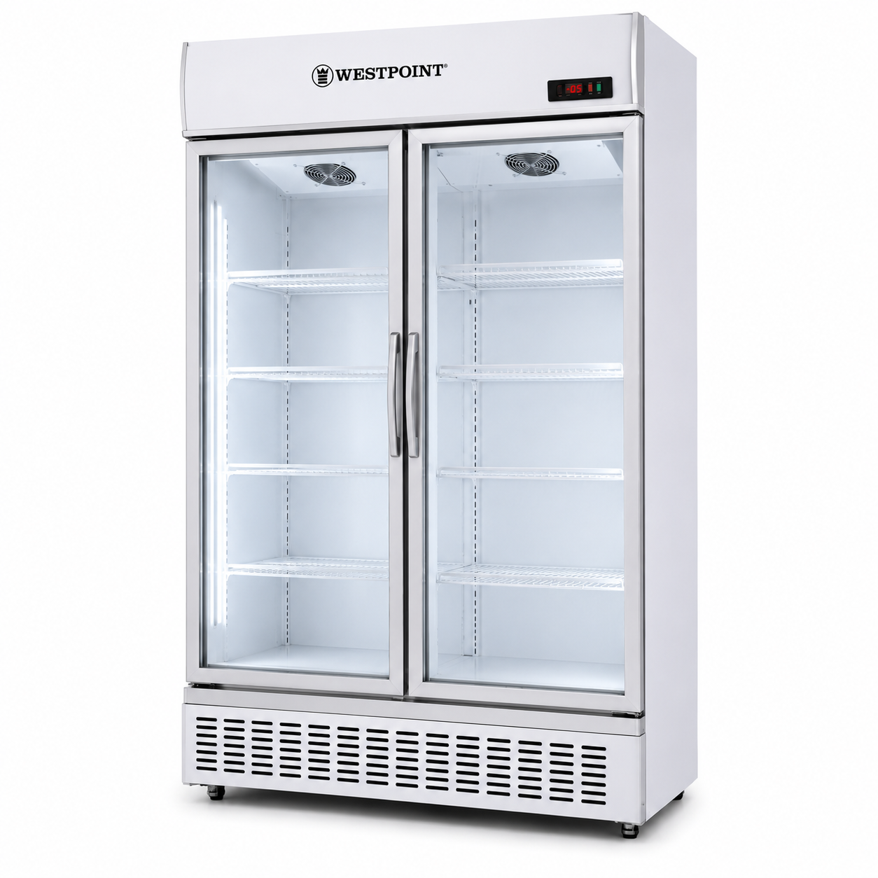 Westpoint WPSN-8217T2 Upright Double Door Chiller 800L – Commercial Display Refrigerator with No Frost Cooling