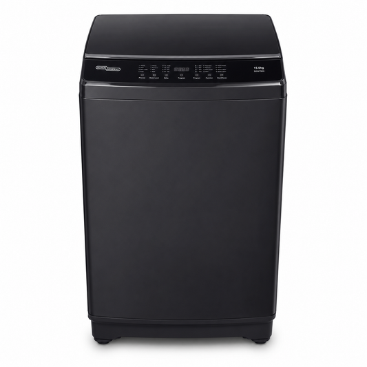 Super General SGW1524 Top Load Washing Machine 15KG Black – Fully Automatic Smart Washer
