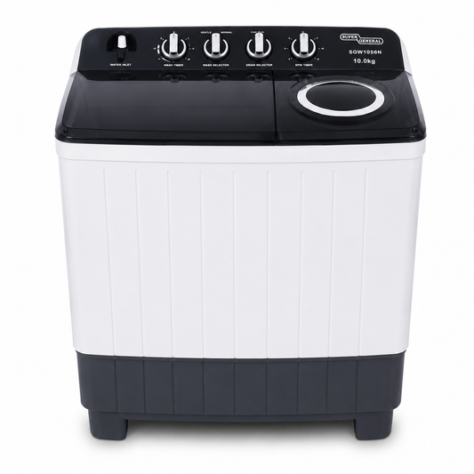 Super General SGW1056N Semi Automatic Washing Machine 10KG – Twin Tub Heavy Duty Washer