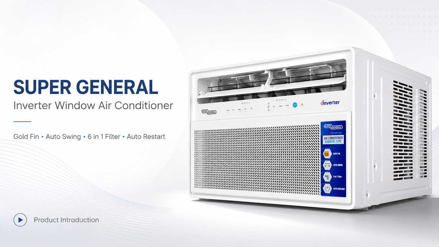 Super General SGA24i Window Air Conditioner 2.0 Ton – Inverter T3 Window AC
