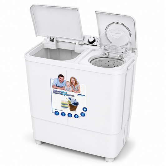 AFTRON Twin Tub Washing Machine 10KG AFW10500X – Semi Automatic | Twin Tub Design | Air Dry Function | Heavy Duty Motor | White