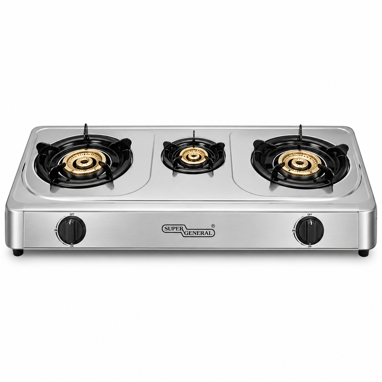 SUPER GENERAL 3 Burner Gas Stove SGB03SS – Stainless Steel Table Top Cooker