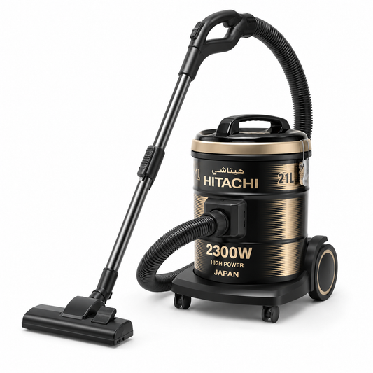 Hitachi CV980TJBKRGAE 2300W Drum Vacuum Cleaner | 21L Capacity, Powerful Suction & Multi-Angle Head