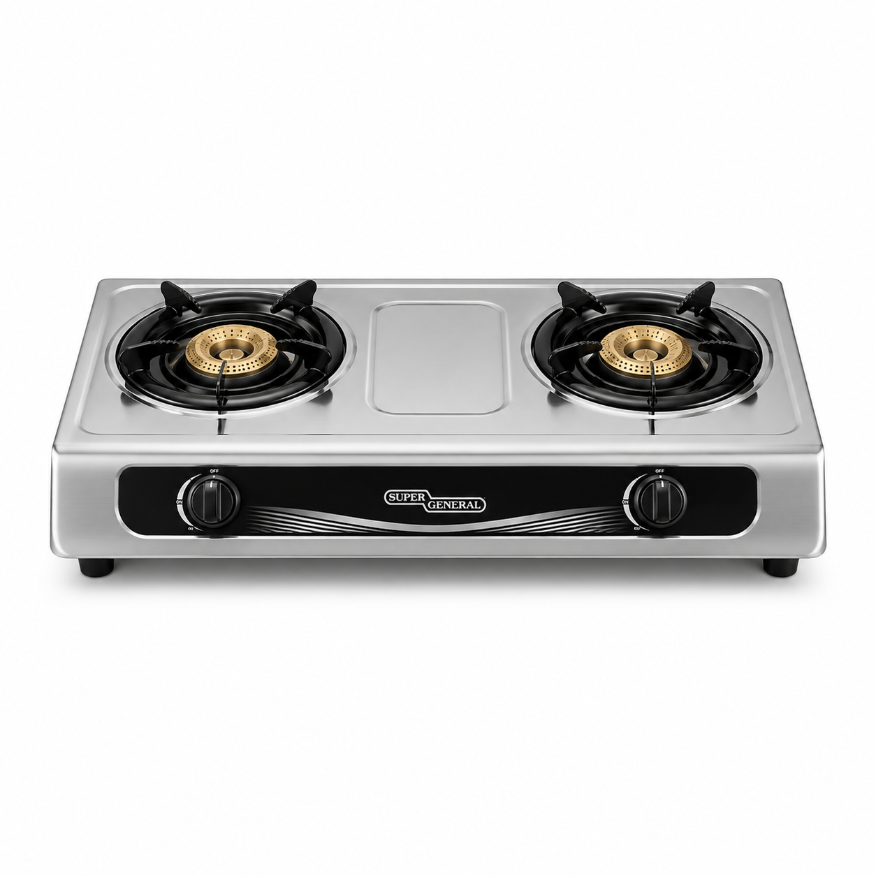 SUPER GENERAL 2 Burner Gas Stove SGB212FFD – Auto Ignition Stainless Steel Table Top Cooker