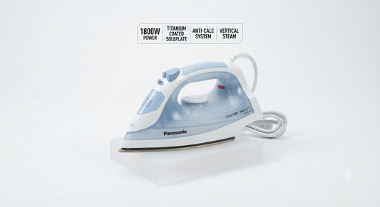 Panasonic Steam Iron 1800W NI-M300T | Titanium Soleplate | Vertical Steam | Anti-Calc | UAE