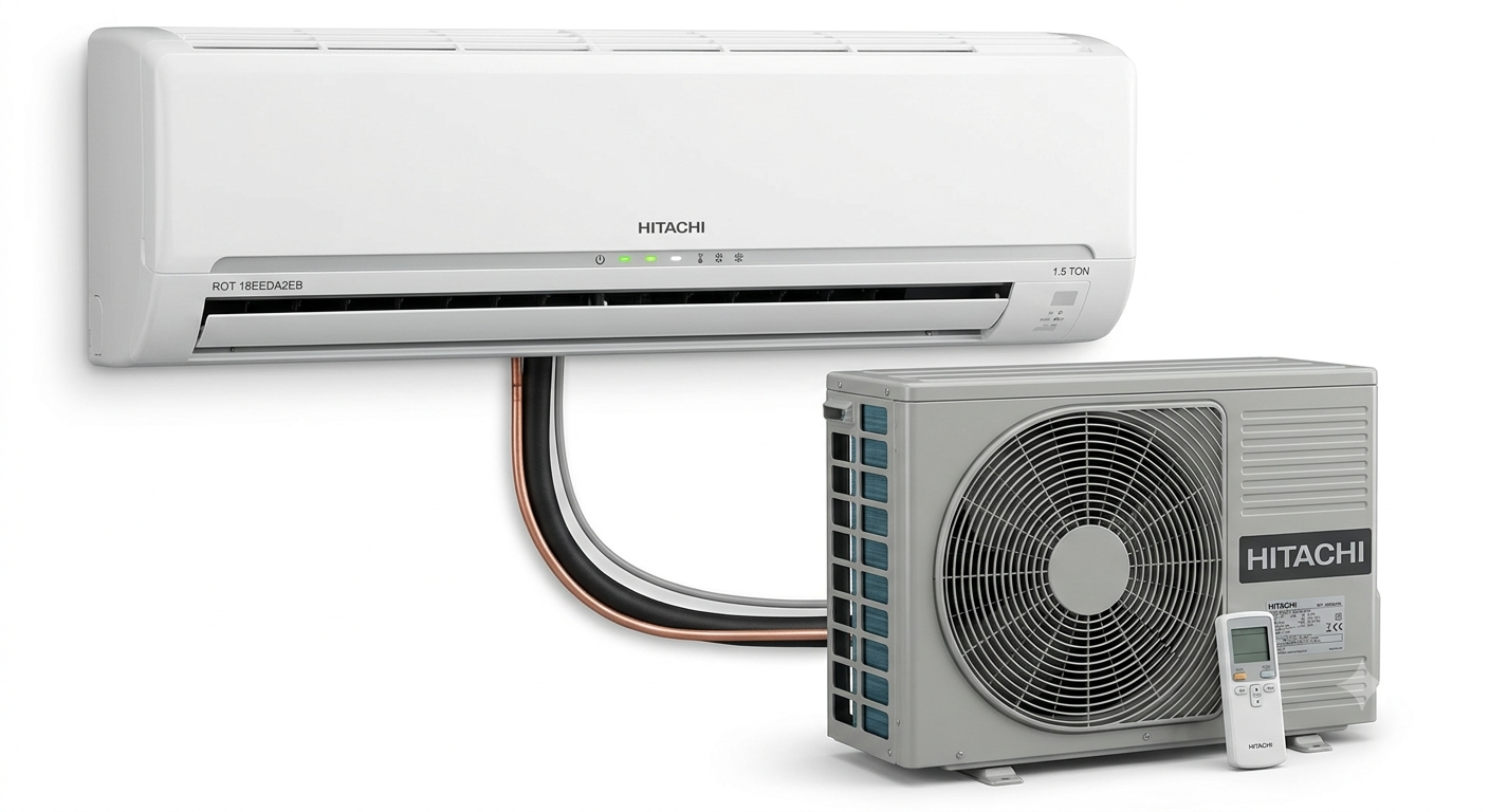 Hitachi 1.5 Ton Split AC ROT18EEDA2EB | Inverter Cooling, Energy Efficient Air Conditioner
