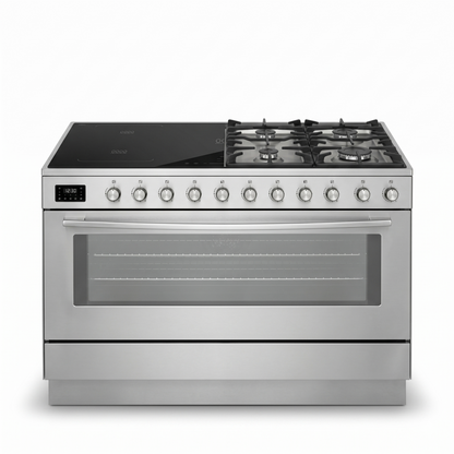 GRATUS 90x60 Full Gas Cooker FCR905KTSS1 | 5 Burner Gas Range with Turbo Fan, Rotisserie & Large Oven Capacity