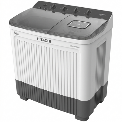 Hitachi LTT14JWTMRG 14KG Twin Tub Washing Machine | Air Jet Dry, Zen Wave Impeller & Shower Rinse