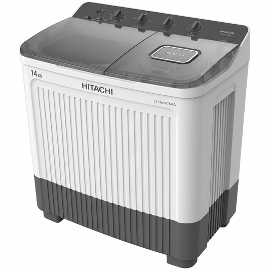 Hitachi LTT14JWTMRG 14KG Twin Tub Washing Machine | Air Jet Dry, Zen Wave Impeller & Shower Rinse